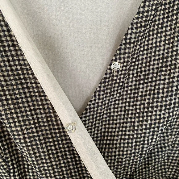 Mod Ref Brown gingham wrap dress size medium - Picture 4 of 16